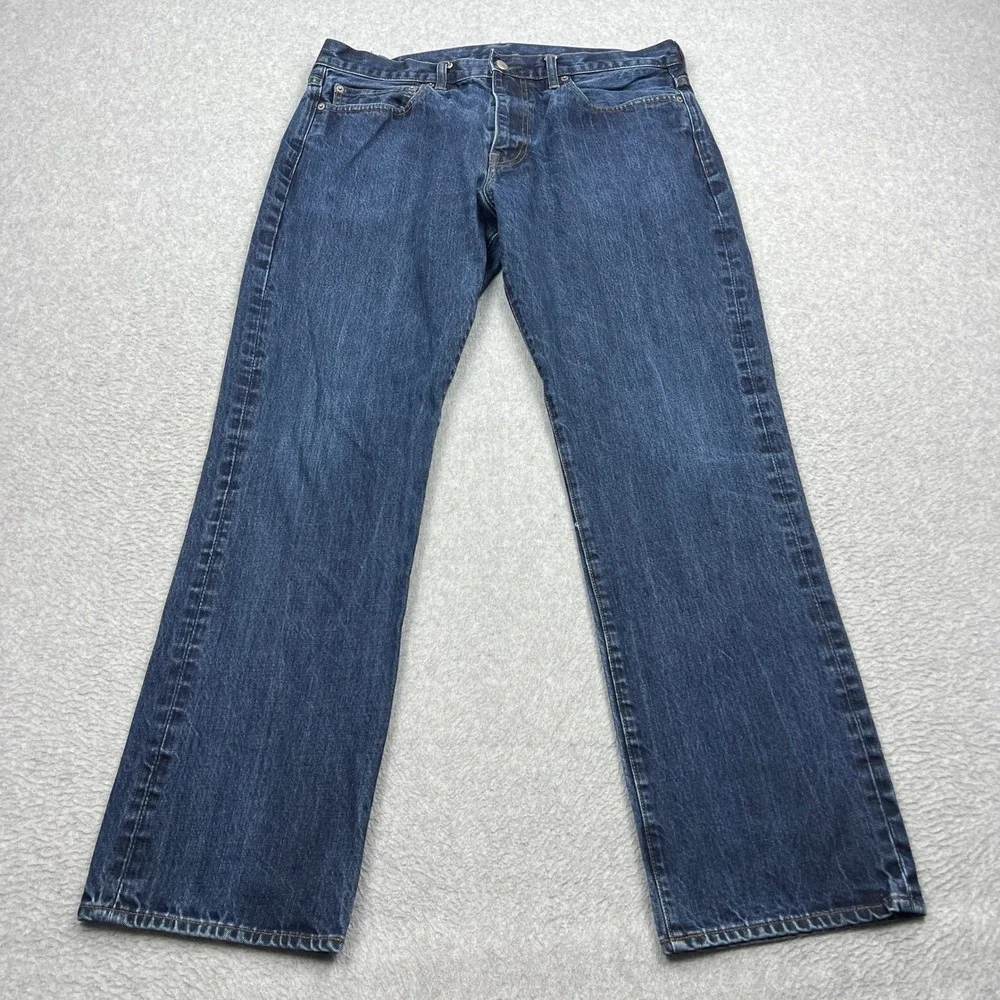 J. Crew 1040 Japanese Kaihara Jeans Men's 36x32 Blue Dark Wash Denim Straight